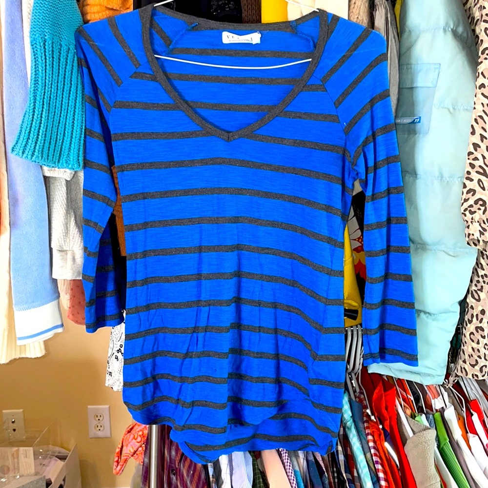 Striped 3/4-quarter length Velvet shirt